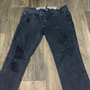 Black Ripped Vintage Reunion Jeans
